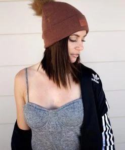 Sweat Active Cashmere Beanie With Fur Pom Pom Clay