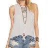 Chaser Jersey Tie Front Tank Top Grey