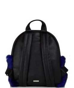 New Arrivals Skinny Dip Charlie Navy Fur Mini Backpack