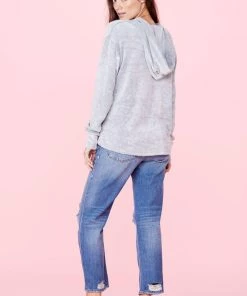 Jackets & Blazers LNA Lace Up Hoodie Sweater Terry