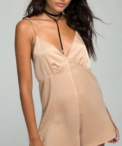 Motel Katsma Satin Gold Playsuit Romper New Arrivals