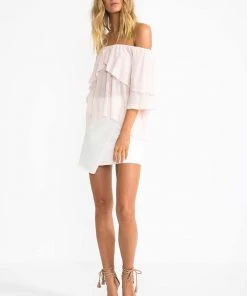 Suboo Perfect Day Off The Shoulder Top Blush New Arrivals
