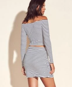 New Arrivals Lovers + Friends Megan Top Navy Stripe