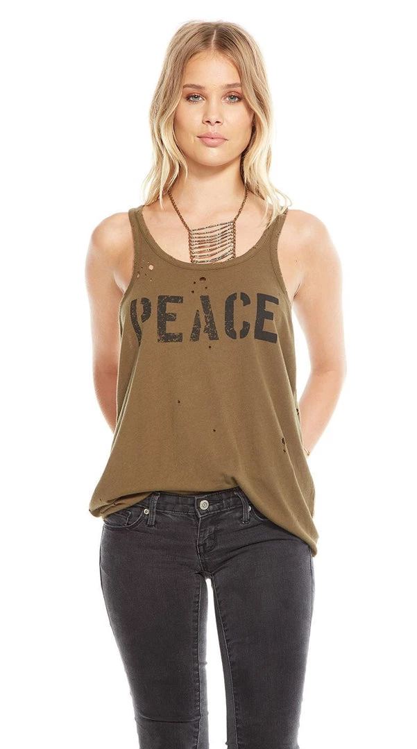 Tops Chaser Peace Racerback Tank Top 3 Tops Chaser Peace Racerback Tank Top