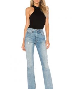 Tops LNA Mock Rib Black Tank