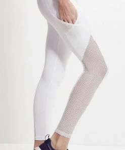 Lanston Grayson Mesh Panel Pocket Legging White New Arrivals