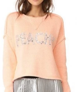 Wildfox Peachy Rhinestones Crop Sweater SUMMER SALE