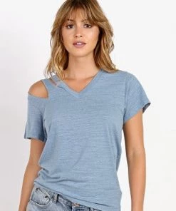 LNA Pine Cut Out Tee Blue Shadow