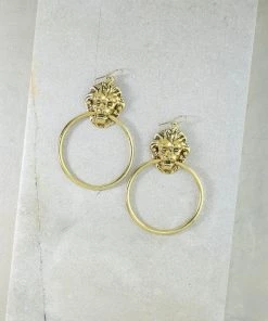 Vanessa Mooney The Vandal Door Knocker Earrings Gold