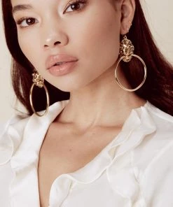 Vanessa Mooney The Vandal Door Knocker Earrings Gold