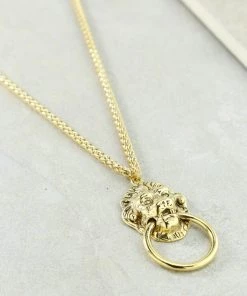 Vanessa Mooney The Vandal Door Knocker Necklace Gold
