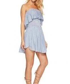 Blue Life Festival Romper Denim Stripe