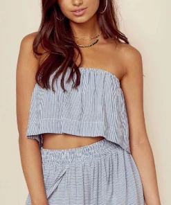 Tops Blue Life Lina Frill Top