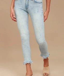New Arrivals EVIDNT Hermosa Light Wash Frayed Skinny Jeans