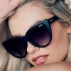 New Arrivals Quay Stray Cat Mirrored Cat Eye Black Sunglasses