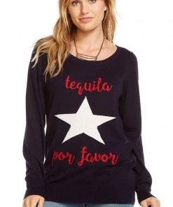 Chaser Cotton Cashmere "Tequila Por Favor" Sweater New Arrivals