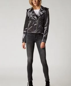 Blank NYC Graphite Velvet Moto Jacket Jackets & Blazers