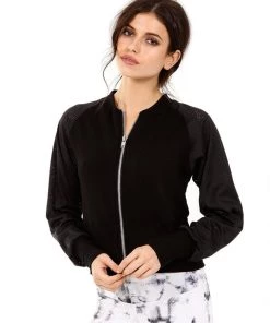 Strut This Jagger Zip Up Mesh Bomber Jacket Jackets & Blazers