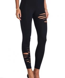 Activewear David Lerner Ripped Leggings Black