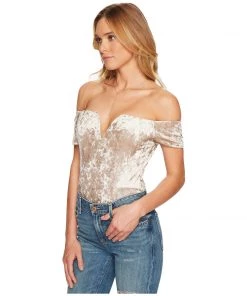 ASTR Ella Crushed Velvet Bodysuit New Arrivals