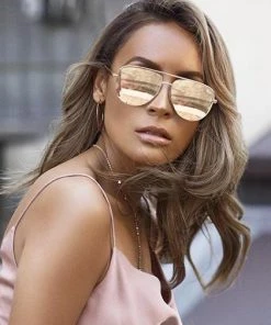 Quay X Desi High Key Mini Sunglasses Gold