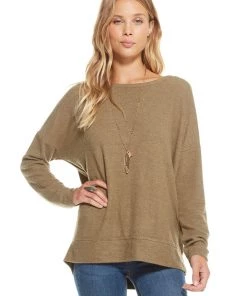 New Arrivals Chaser Love Knit Lace Up Back Drop Shoulder Pullover