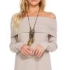 Sweaters & Knits Chaser Love Rib Off Shoulder Sweater