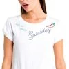 Tops Wildfox No. 9 Saturday Tee Shirt White