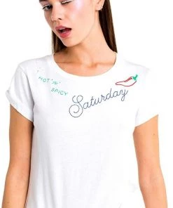 Tops Wildfox No. 9 Saturday Tee Shirt White