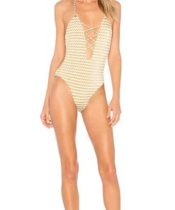 Blue Life Seaside One Piece Swim Suit Gold Swimwear