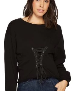 Blank NYC Laced Tied Up Long Sleeve Sweater Sweaters & Knits