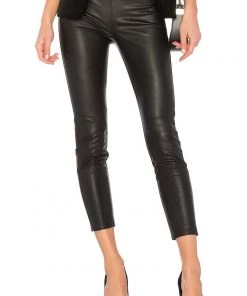 David Lerner Gemma Mid Rise Vegan Leather Leggings