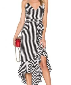 Lovers + Friends Bridget Midi Dress Bold Stripe New Arrivals