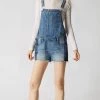 Blank NYC Funny Bone Short Denim Distressed Overalls