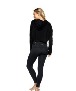 Strut This Crop Hoodie Sweater Black Storm Stars