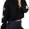 Strut This Crop Hoodie Sweater Black Storm Stars