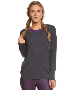 New Arrivals Onzie Braid Back Long Sleeve Performance Top Grey