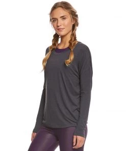 New Arrivals Onzie Braid Back Long Sleeve Performance Top Grey