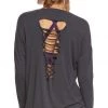 New Arrivals Onzie Braid Back Long Sleeve Performance Top Grey