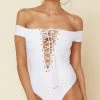 Blue Life Off Shoulder One Piece Swim Suit