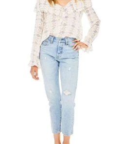 New Arrivals ASTR Channing Ruffle Top