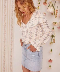 New Arrivals ASTR Channing Ruffle Top