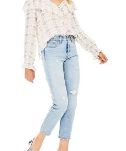 New Arrivals ASTR Channing Ruffle Top