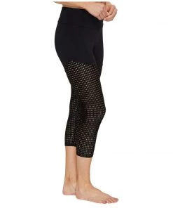 Onzie Half/ Half Mesh Capri Legging Activewear