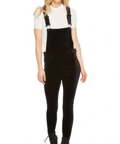 Blank NYC New Black Velour Overalls New Arrivals
