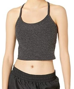 Lounge + Active Wear Beyond Yoga Slim Racerback Cropped Tank Charcoal