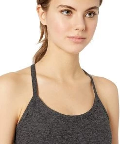 Lounge + Active Wear Beyond Yoga Slim Racerback Cropped Tank Charcoal