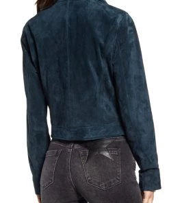 Blank NYC Suede Moto Jacket Galactic Teal Jackets & Blazers