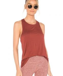 Beyond Yoga Behind Your Cross-Back Tank Top Spiced Cider SUMMER SALE