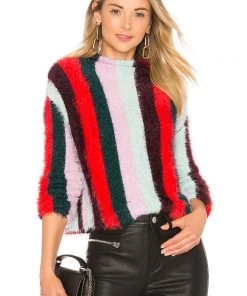 Blank NYC Striped Mock Neck Sweater Mad Hatter New Arrivals